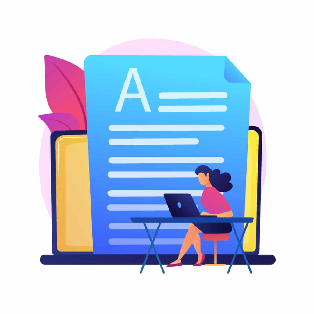 Writing the script for an animated video. 
