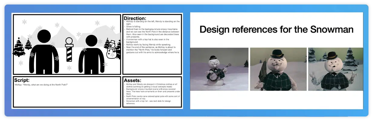 Design Reference Slide For Animated Video Storyboard