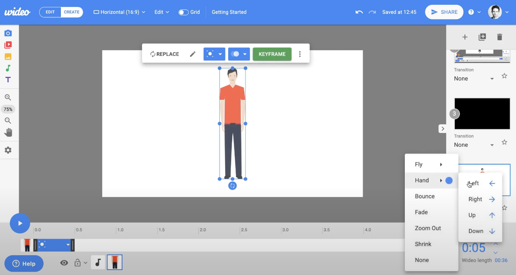 Online Animated Video Maker User Interface