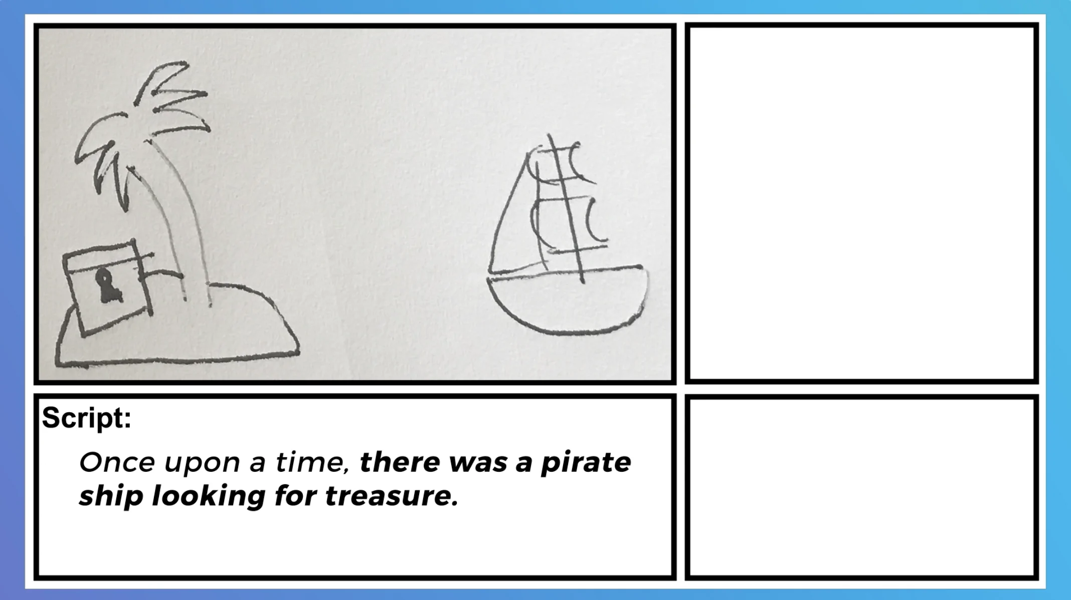 Example of what a rough sketched storyboard looks like. 