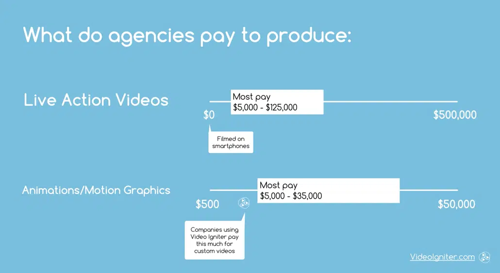 What do agencies pay to produce live action and animated videos for their clients?