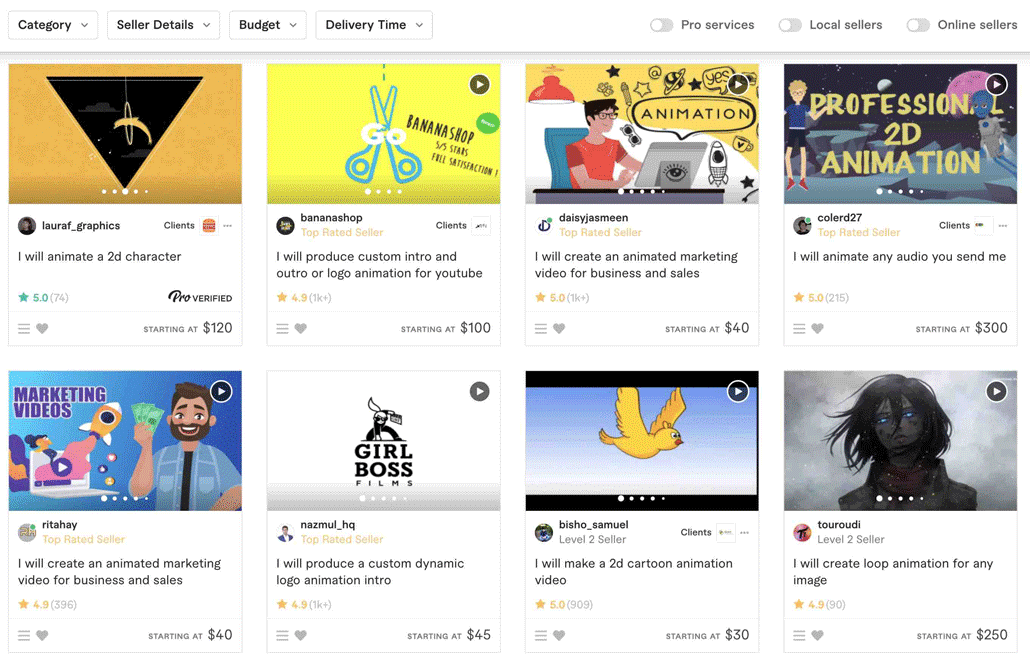 animated video company marketplace fiverr