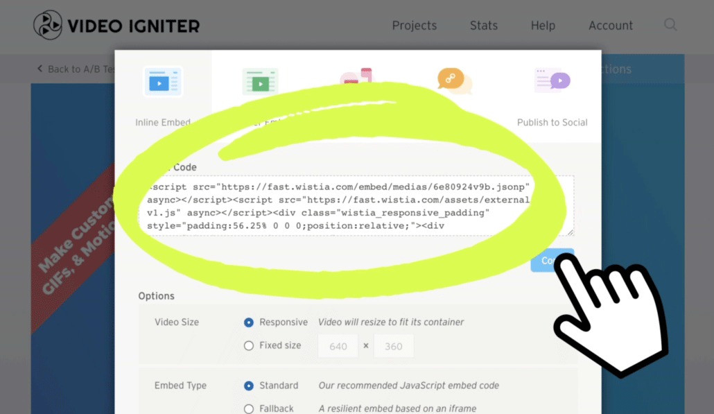 homepage video embed code