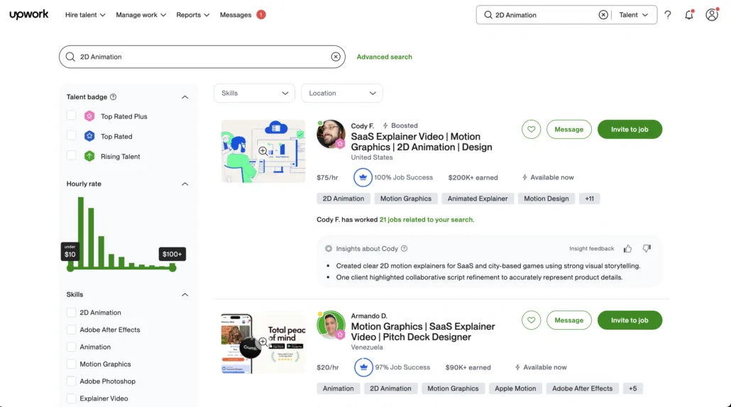 Understanding the Upwork Animator Landscape
